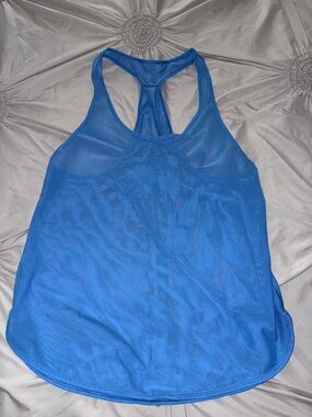lululemon athletica Blue Racerback Mesh Tank Top